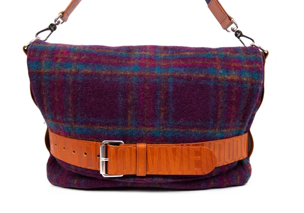 Vivienne Westwood Check Brushed Fabric Shoulder Bag K-169354_003