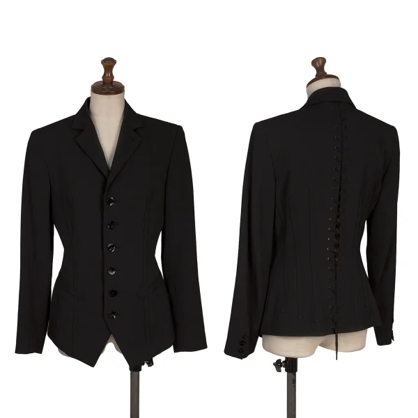 Jean Paul GAULTIER FEMME Back Lace Up Corset Jacket Black 40 K-169357_001