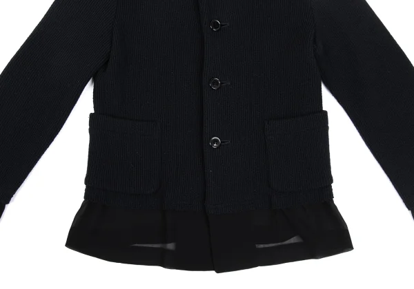 robe de chambre COMME des GARCONS Wool Sheer Panel Knit Jacket K-169362_010