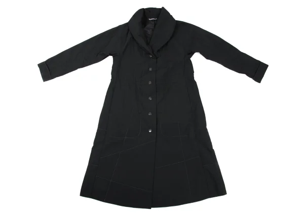PLEATS PLEASE Ultrasonic Cutting Shawl Collar Coat K-169364_002