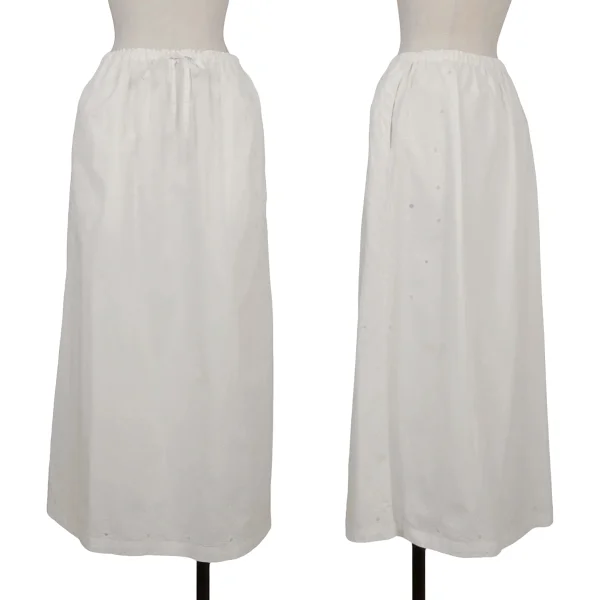 ISSEY MIYAKE HaaT Side Embroidered Design Skirt White 2 K-169366_001