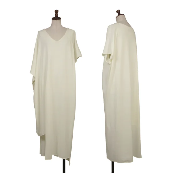 RISMAT by Y's Acrylic Cotton Asymmetry Knit Dress Cream 2 K-169368_001