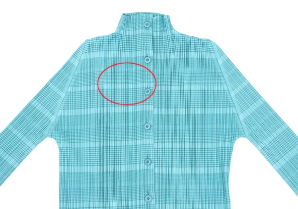 PLEATS PLEASE Stripe Pleated Turtleneck Cardigan K-169372_003