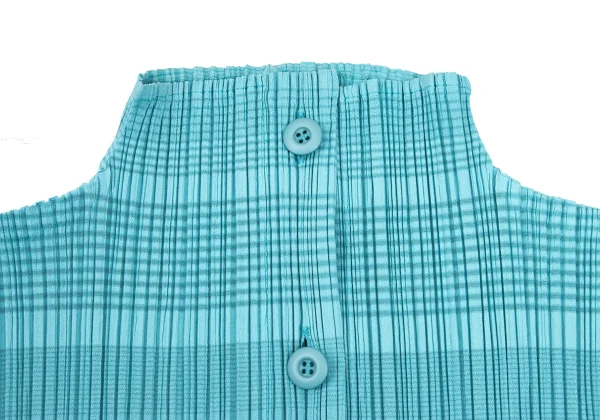 PLEATS PLEASE Stripe Pleated Turtleneck Cardigan K-169372_005