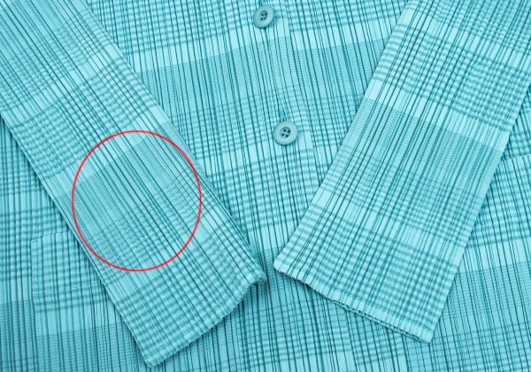 PLEATS PLEASE Stripe Pleated Turtleneck Cardigan K-169372_009