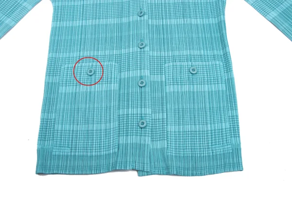 PLEATS PLEASE Stripe Pleated Turtleneck Cardigan K-169372_013