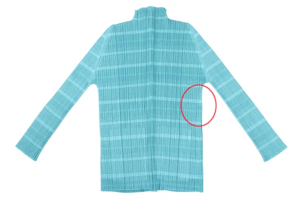 PLEATS PLEASE Stripe Pleated Turtleneck Cardigan K-169372_016