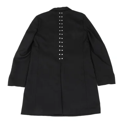 BLACK COMME des GARCONS Wool Back Studded Long Jacket