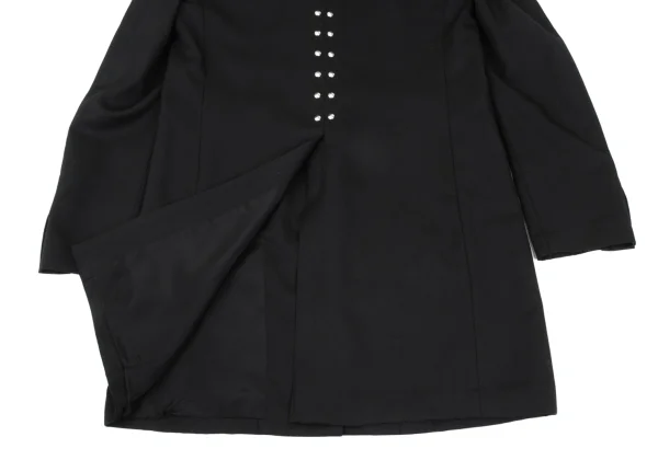 BLACK COMME des GARCONS Wool Back Studded Long Jacket K-169378_003