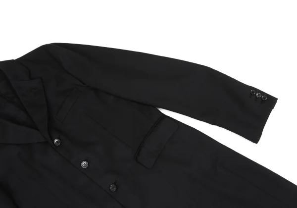 BLACK COMME des GARCONS Wool Back Studded Long Jacket K-169378_010
