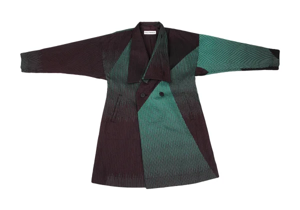 ISSEY MIYAKE Poly Wool Stripe Jacquard Coat K-169384_002