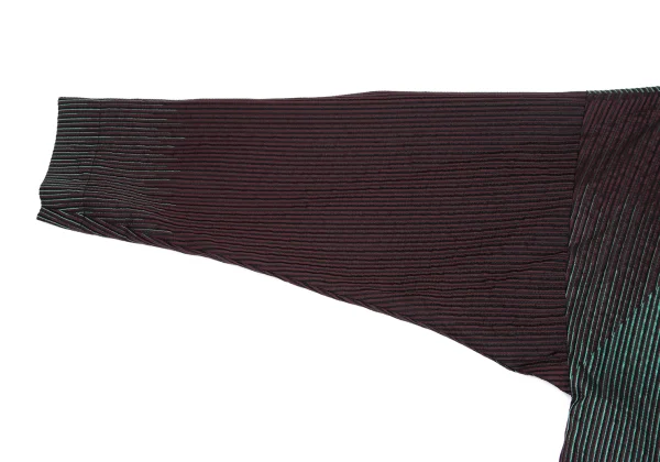 ISSEY MIYAKE Poly Wool Stripe Jacquard Coat K-169384_009