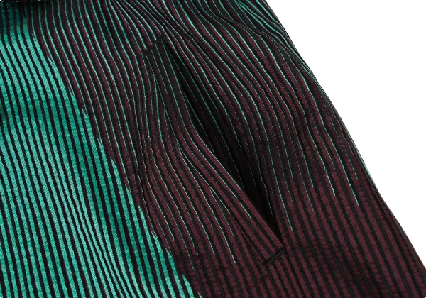 ISSEY MIYAKE Poly Wool Stripe Jacquard Coat K-169384_012