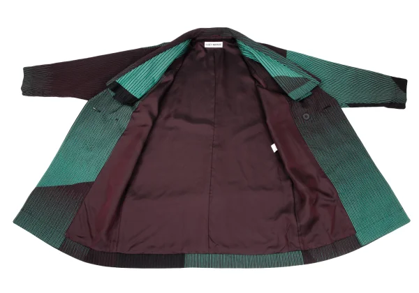 ISSEY MIYAKE Poly Wool Stripe Jacquard Coat K-169384_014