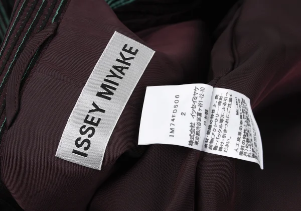 ISSEY MIYAKE Poly Wool Stripe Jacquard Coat K-169384_018