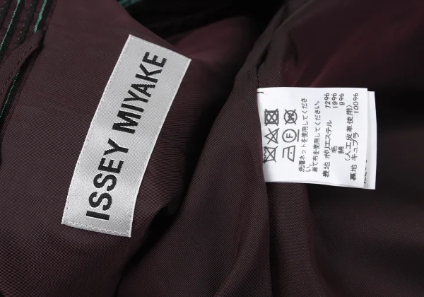 ISSEY MIYAKE Poly Wool Stripe Jacquard Coat K-169384_019