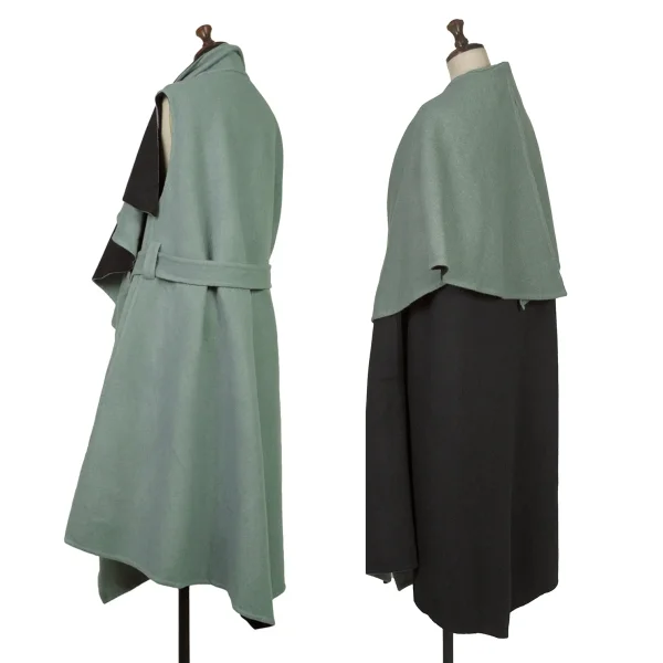 ISSEY MIYAKE Wool Reversible Drape Sleeveless Coat K-169387_002