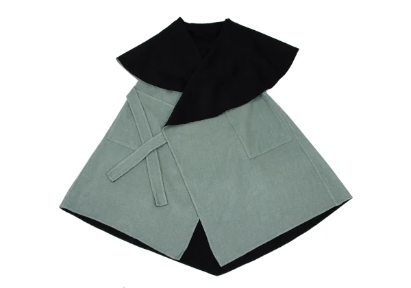 ISSEY MIYAKE Wool Reversible Drape Sleeveless Coat K-169387_003