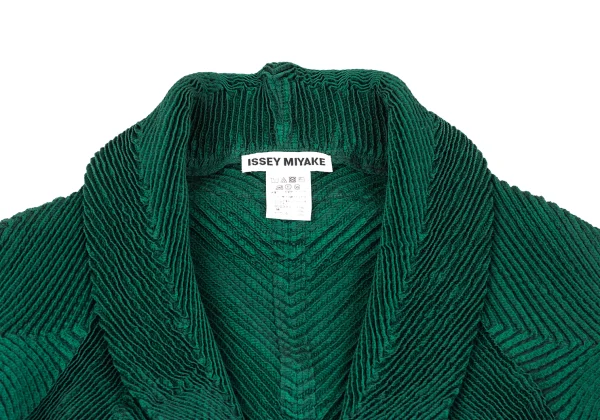 ISSEY MIYAKE 3D Stretch Pleats Shawl-collar Long Jacket K-169392_004