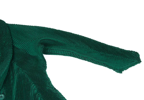 ISSEY MIYAKE 3D Stretch Pleats Shawl-collar Long Jacket K-169392_006