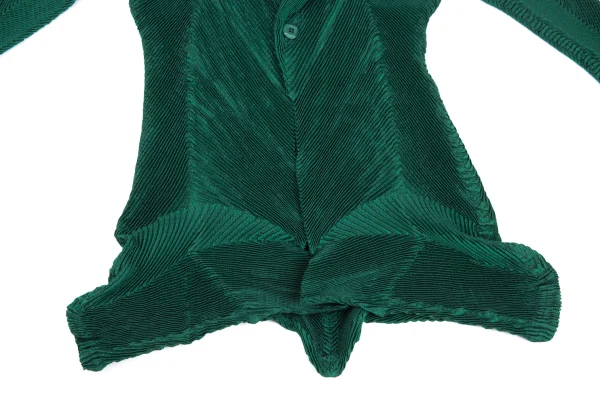 ISSEY MIYAKE 3D Stretch Pleats Shawl-collar Long Jacket K-169392_008