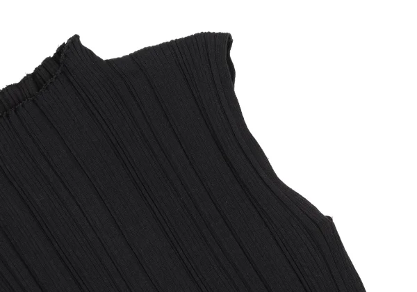 ISSEY MIYAKE Cotton Blended Rib Sleeveless Knit Top K-169397_008