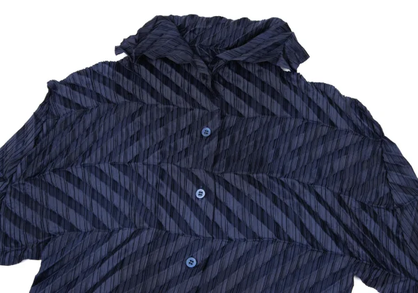ISSEY MIYAKE Poly Zigzag Pleated Shirt K-169399_003