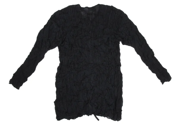 Unbranded Wrinkle Pleats Reversible Layered Cardigan K-169404_014