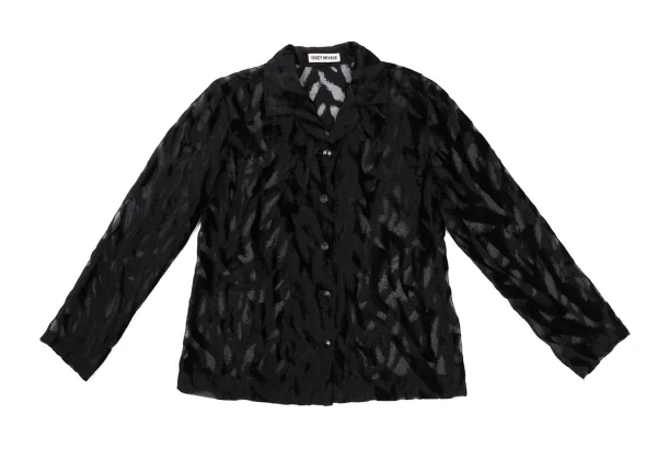 ISSEY MIYAKE Frocking Sheer Open-collar Blouse K-169405_002