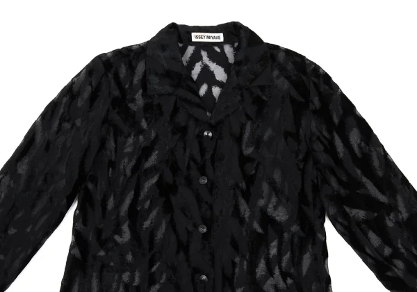 ISSEY MIYAKE Frocking Sheer Open-collar Blouse K-169405_003