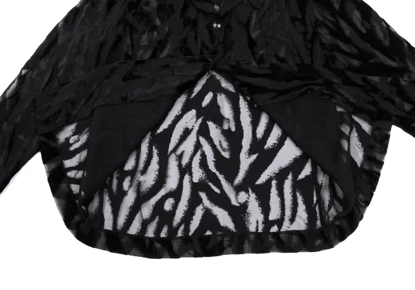 ISSEY MIYAKE Frocking Sheer Open-collar Blouse K-169405_010