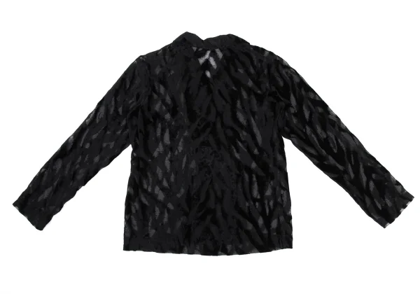 ISSEY MIYAKE Frocking Sheer Open-collar Blouse K-169405_011