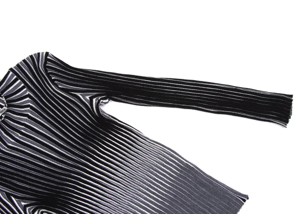 ISSEY MIYAKE  Wool Striped Rib High-neck Knit Sweater K-169408_005