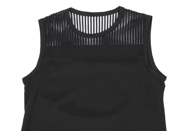 ISSEY MIYAKE Sheer Striped Switching Tank Top K-169414_003