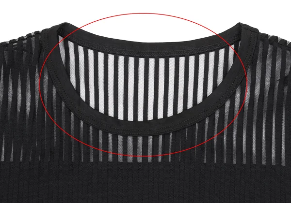 ISSEY MIYAKE Sheer Striped Switching Tank Top K-169414_004