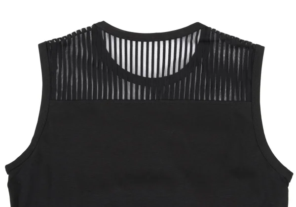 ISSEY MIYAKE Sheer Striped Switching Tank Top K-169414_010