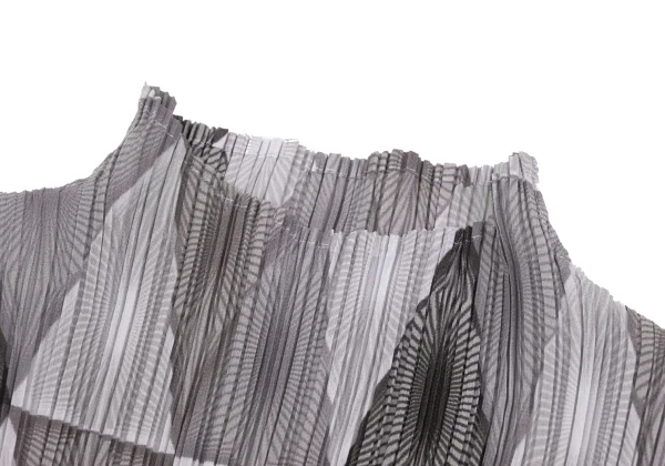 ISSEY MIYAKE Graphic Print Pleated Sleeveless Top K-169415_006