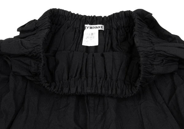 イッセイミヤケISSEY MIYAKE ポリワイドクロップドパンツ 黒2 K-169418_005