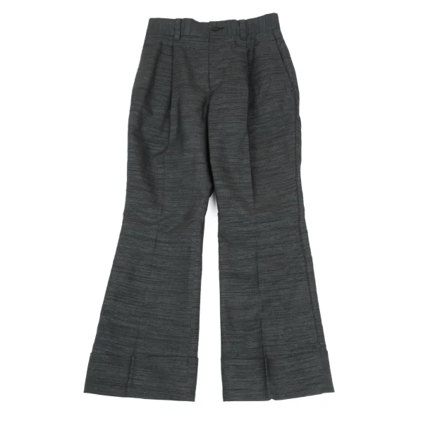 ISSEY MIYAKE Paper Blended Lame Cotton Double Pants Black 2 K-169427_001