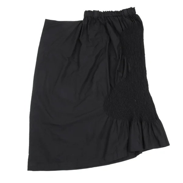ISSEY MIYAKE Cotton Poly Asymmetry Shirring Skirt K-169429_010