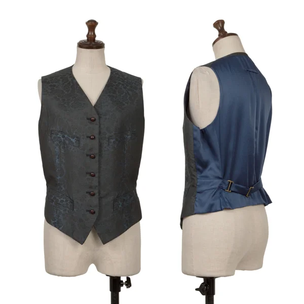 Jean Paul GAULTIER FEMME Floral Jacquard Vest Black,Navy 40 K-169432_001