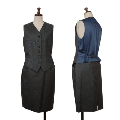 Jean Paul GAULTIER FEMME Floral Jacquard Vest & Skirt