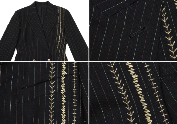 Jean Paul GAULTIER FEMME Stripe Stitch Wool Jacket K-169435_003