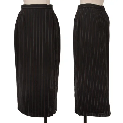Jean Paul GAULTIER FEMME Stripe Zip Design Wool Skirt