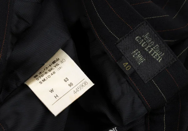 Jean Paul GAULTIER FEMME Stripe Zip Design Wool Skirt K-169436_012