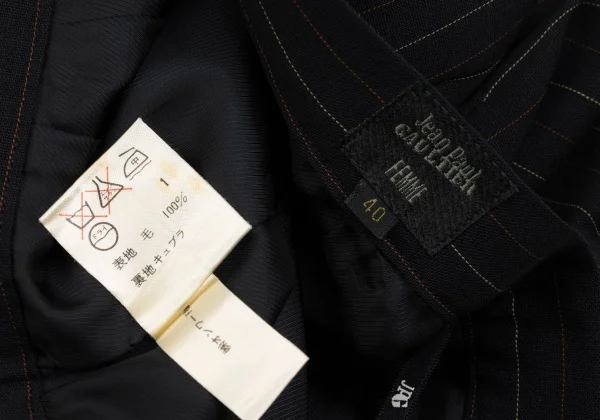 Jean Paul GAULTIER FEMME Stripe Zip Design Wool Skirt K-169436_013