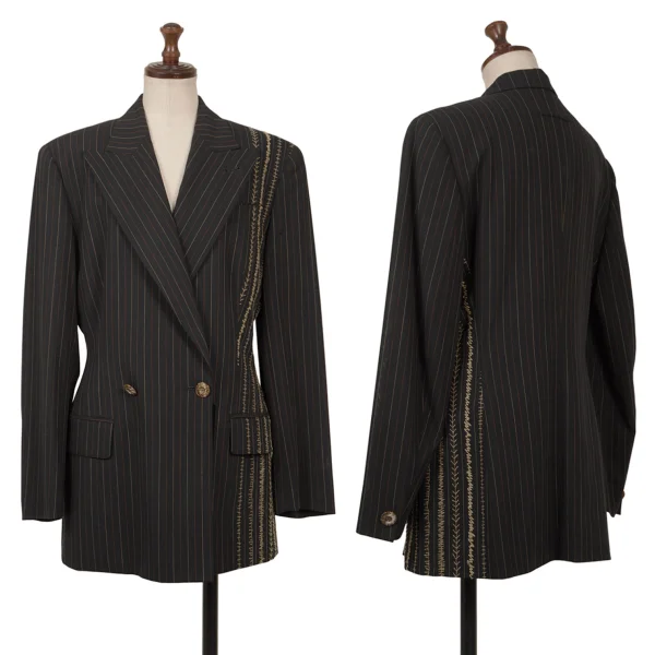 Jean Paul GAULTIER FEMME Stripe Wool Jacket & Skirt K-169437_002