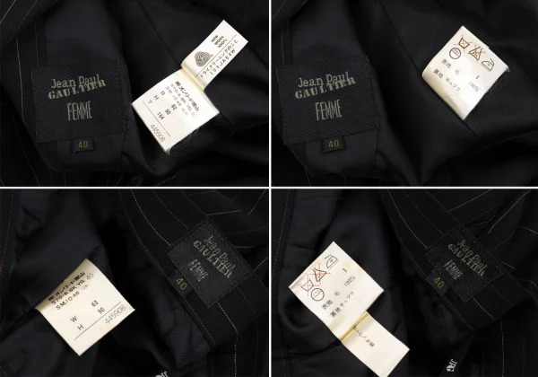 Jean Paul GAULTIER FEMME Stripe Wool Jacket & Skirt K-169437_020