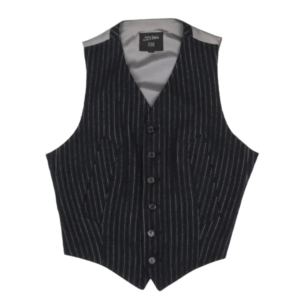 Jean Paul GAULTIER FEMME Wool Rayon Stripe Vest K-169438_002