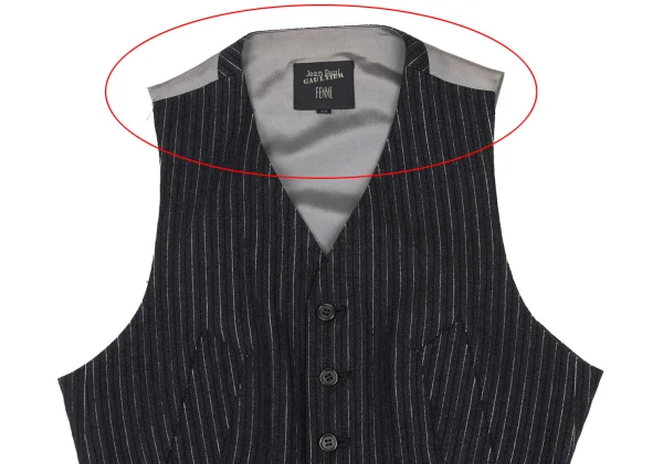 Jean Paul GAULTIER FEMME Wool Rayon Stripe Vest K-169438_003